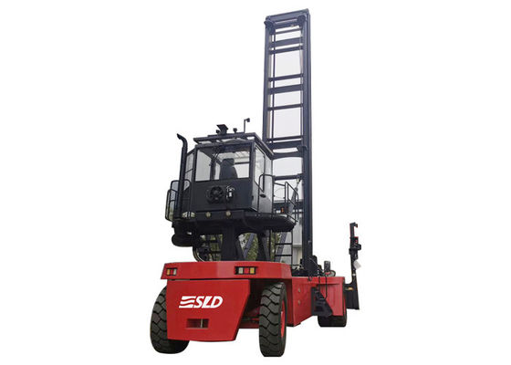 Kessler D102PL341 ড্রাইভ অ্যাক্সেল এবং Cummins ইঞ্জিন সহ লাল খালি কনটেইনার হ্যান্ডলার